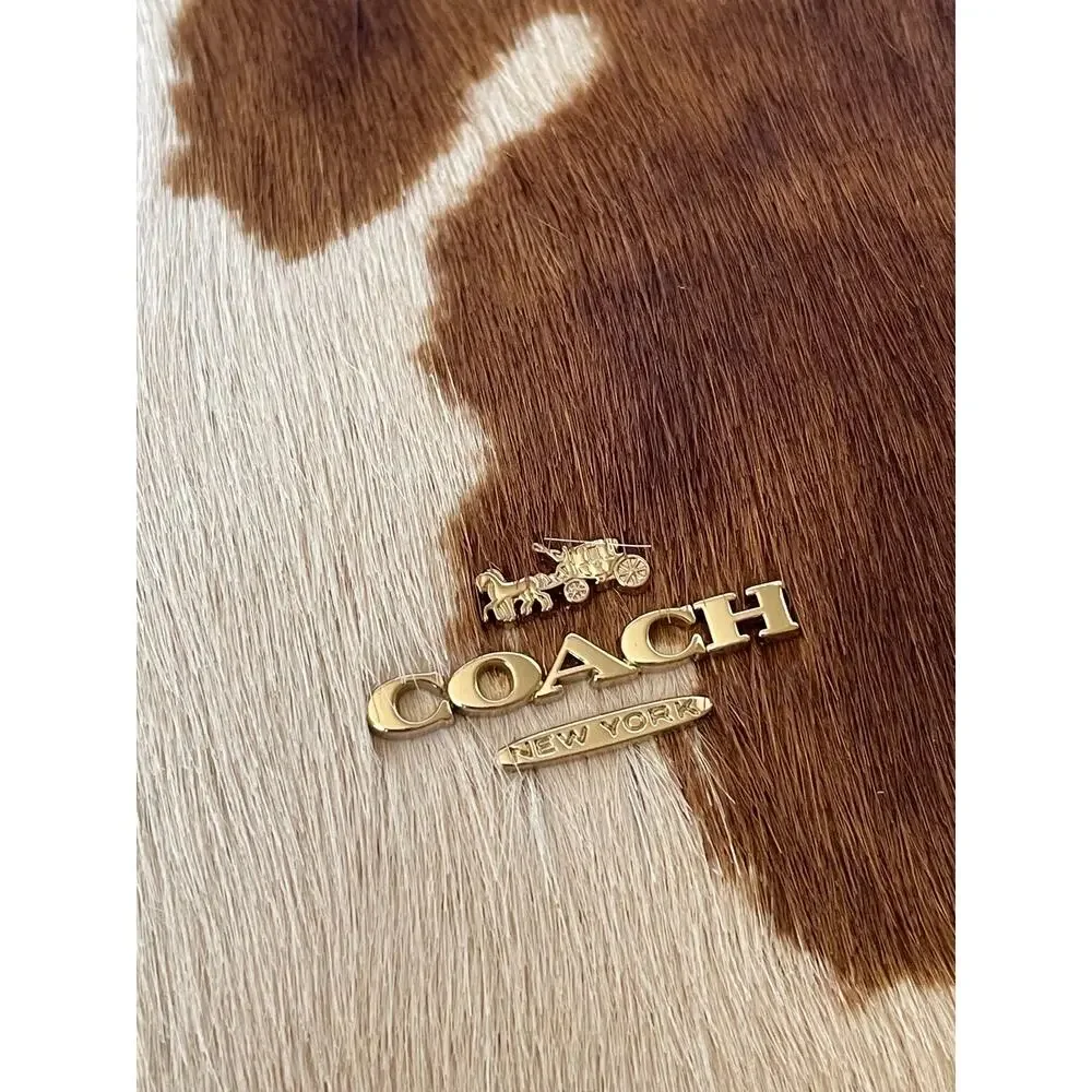 Coach Ashton Wristlet Haircalf Cow Print Leather Clutch CDY07